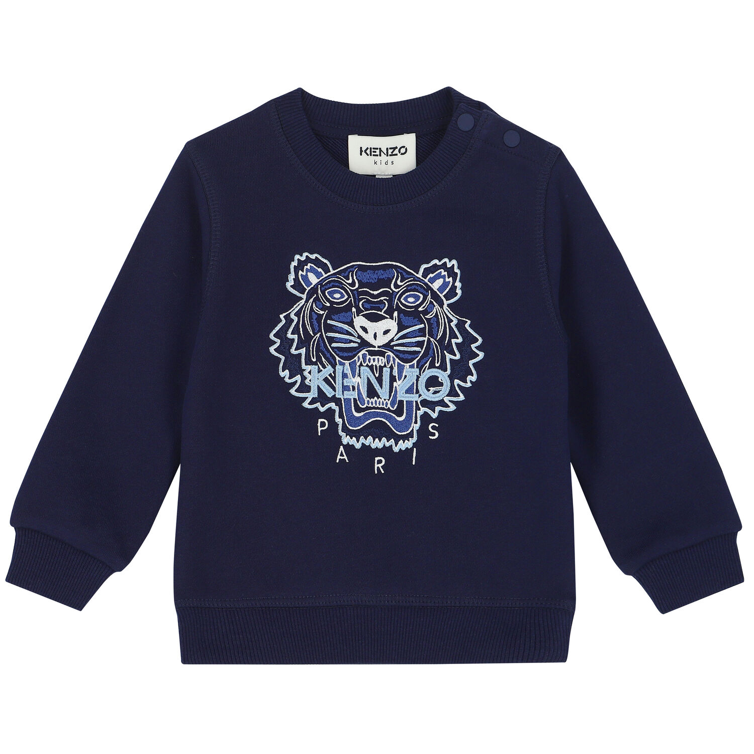 Younger Boys Navy Tiger Logo Sweatshirt, 2, hi-res