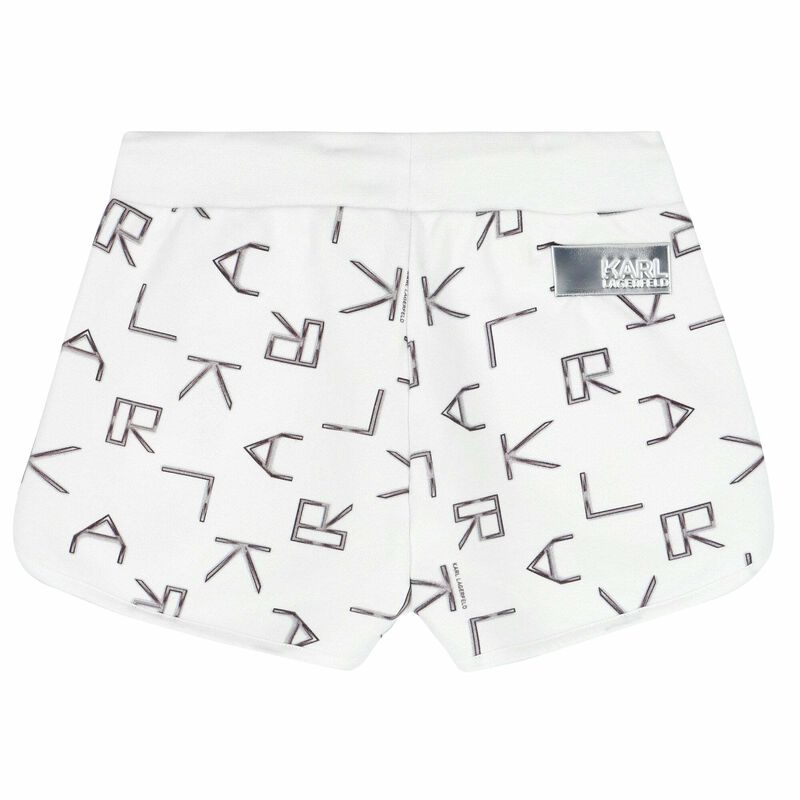 Girls White Logo Shorts, 1, hi-res image number null