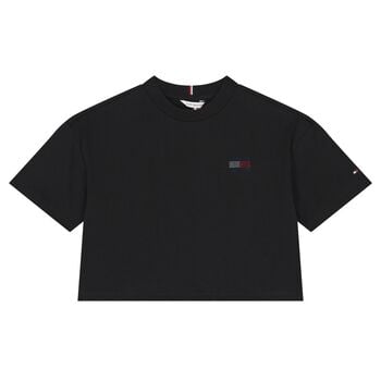 Girls Black Embellished Logo T-Shirt