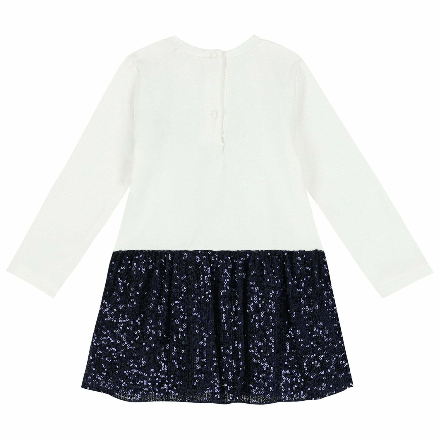 فستان مزين بالترتر باللون العاجى والكحلى, 1, hi-res