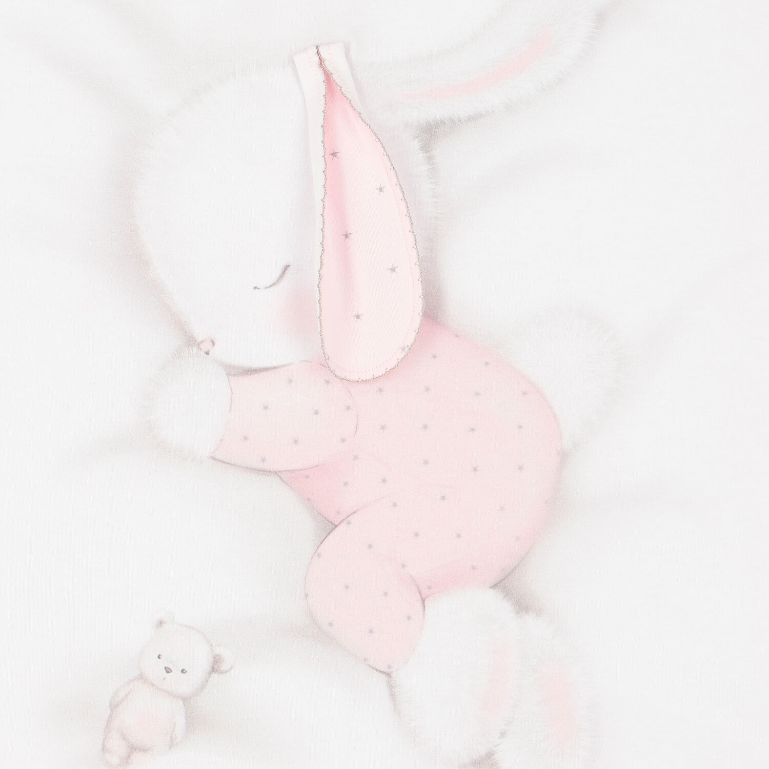 Baby Girls White & Pink Bunny Blanket, 1, hi-res