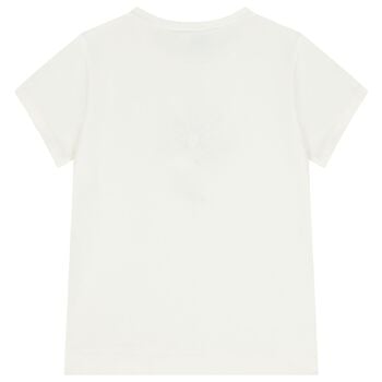 Girls Ivory Flower T-Shirt