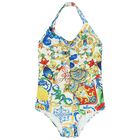 Girls Multi-Coloured Abstract Swimsuit, 1, hi-res