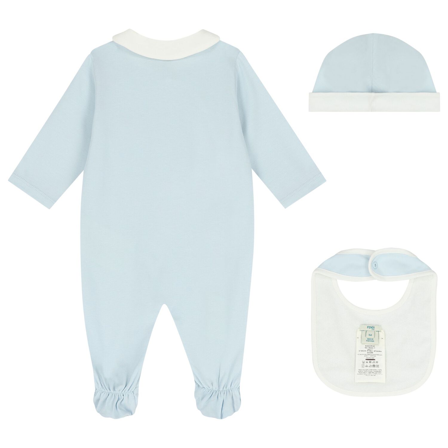 Baby Boys Blue & Ivory Logo Babygrow Gift Set , 2, hi-res