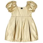 Girls Gold Dress, 2, hi-res