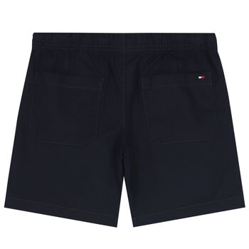 Boys Navy Blue Logo Shorts