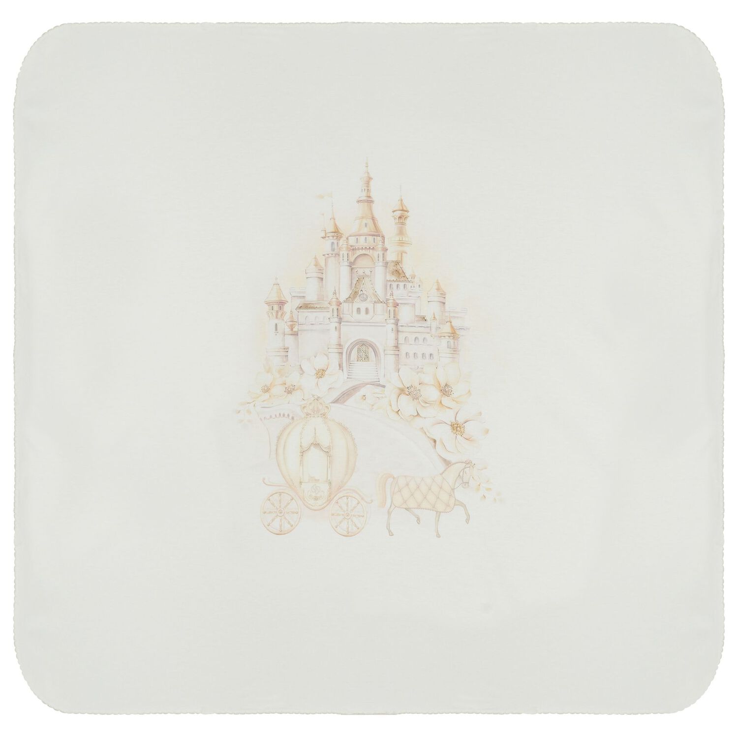 طقم بطانية و قبعة للبنات باللون العاجي, 1, hi-res