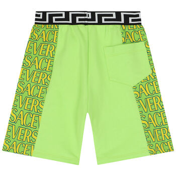 Boys Green Logo Shorts