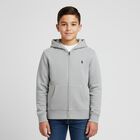 Boys Grey Logo Zip Up Top, 2, hi-res