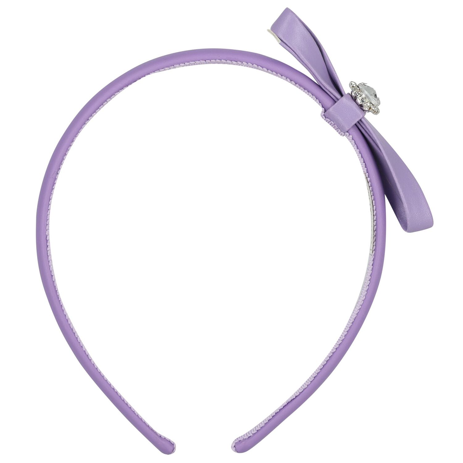 Girls Purple Bow Headband, 2, hi-res
