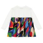 فستان بنات أوندي بالشعار باللون الأبيض, 2, hi-res