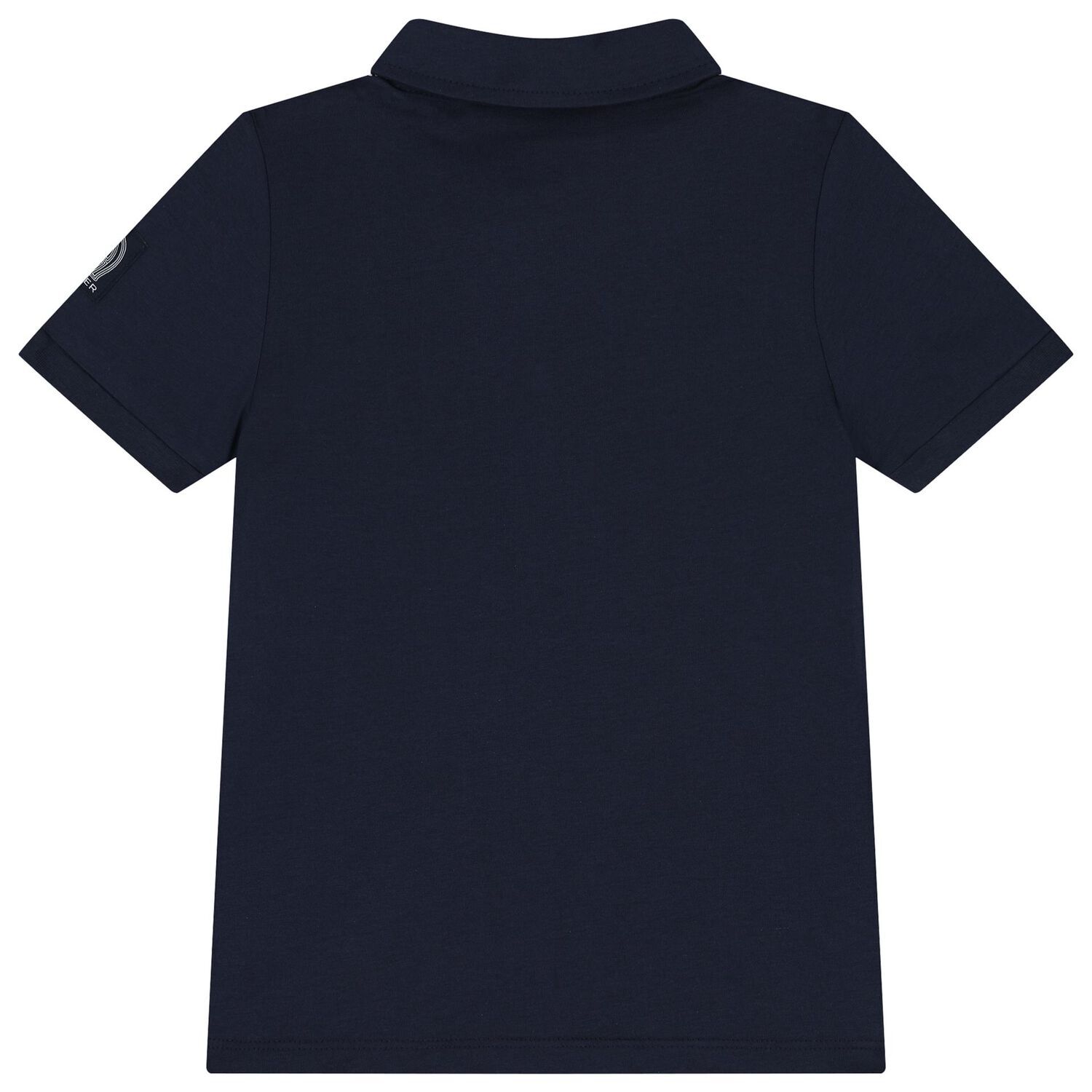 Boys White & Navy Blue Logo Polo Shirt, 1, hi-res