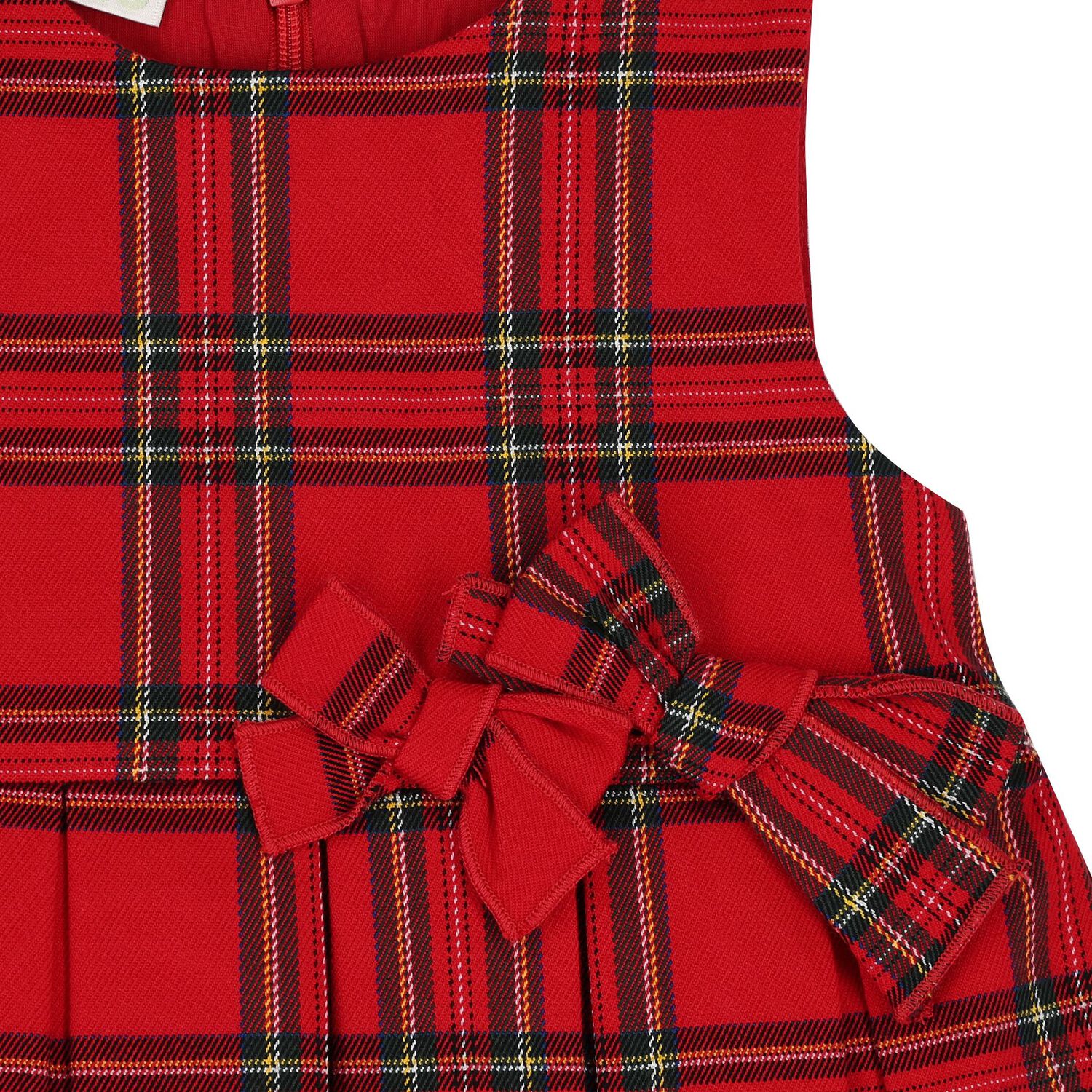 Baby Girls Red Tartan Dress, 1, hi-res