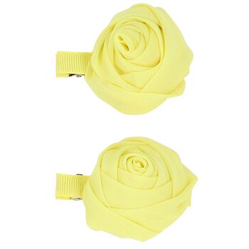 Girls Yellow Rose Hairclips ( 2-Pack )