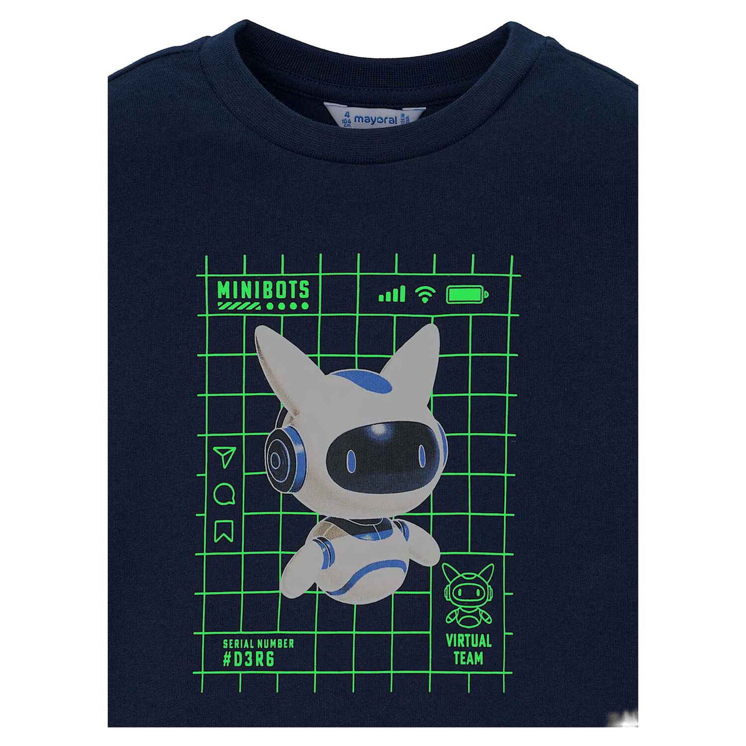 Boys Navy Blue Glow In The Dark Long Sleeve Top, 1, hi-res