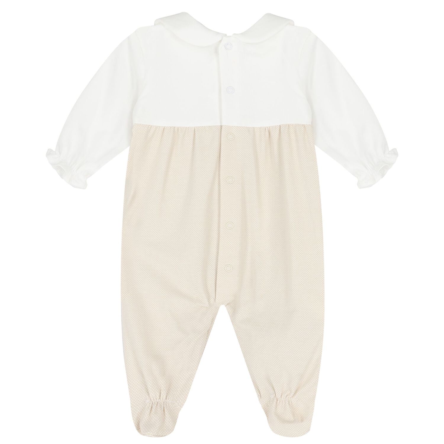 Baby Girls White & Beige Babygrows ( 2-Pack ), 3, hi-res