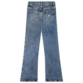 Girls Blue Embellished Denim Jeans