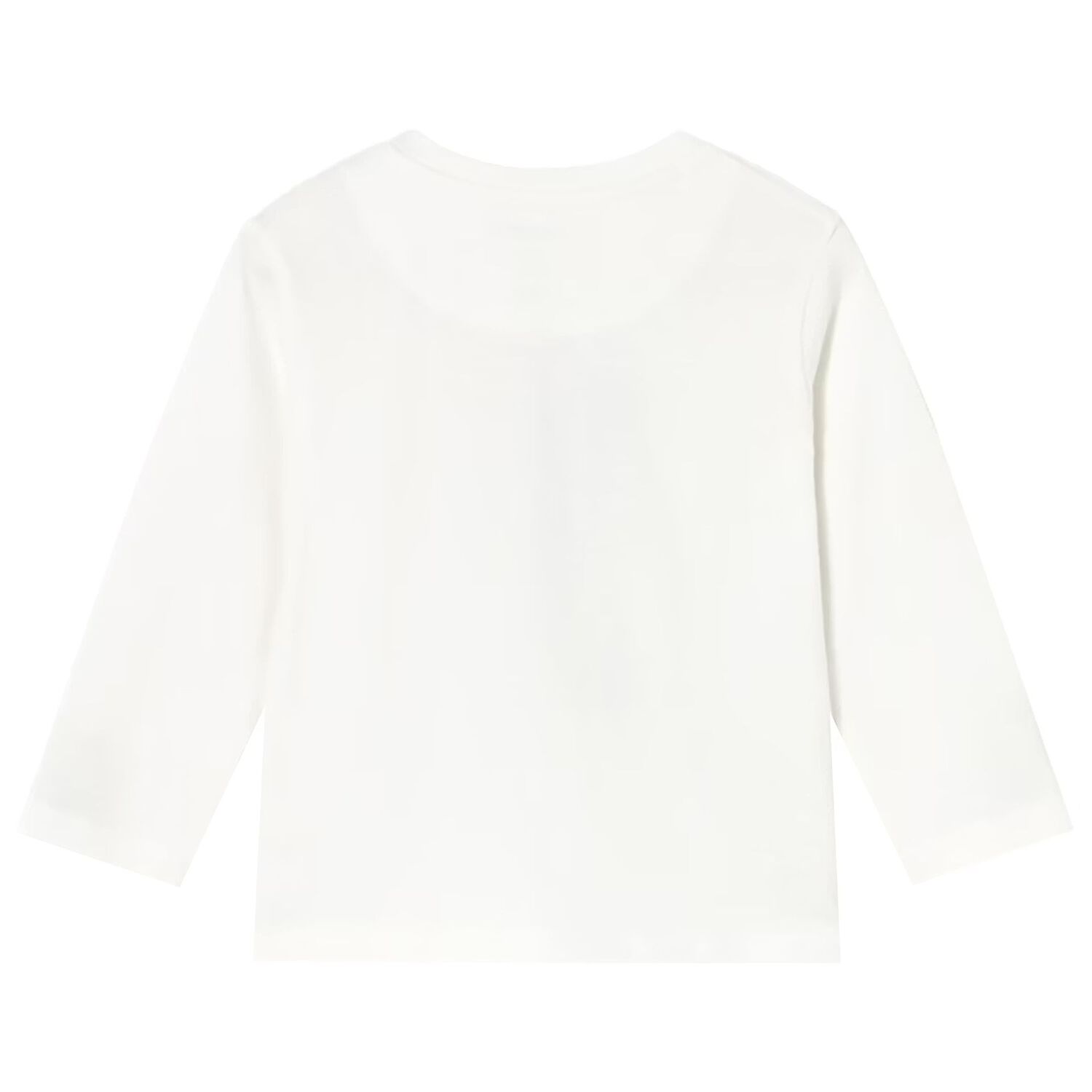 Younger Boys White Teddy Bear Long Sleeve Top, 2, hi-res