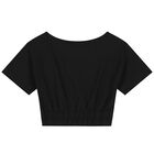 Girls Black Logo Top, 2, hi-res