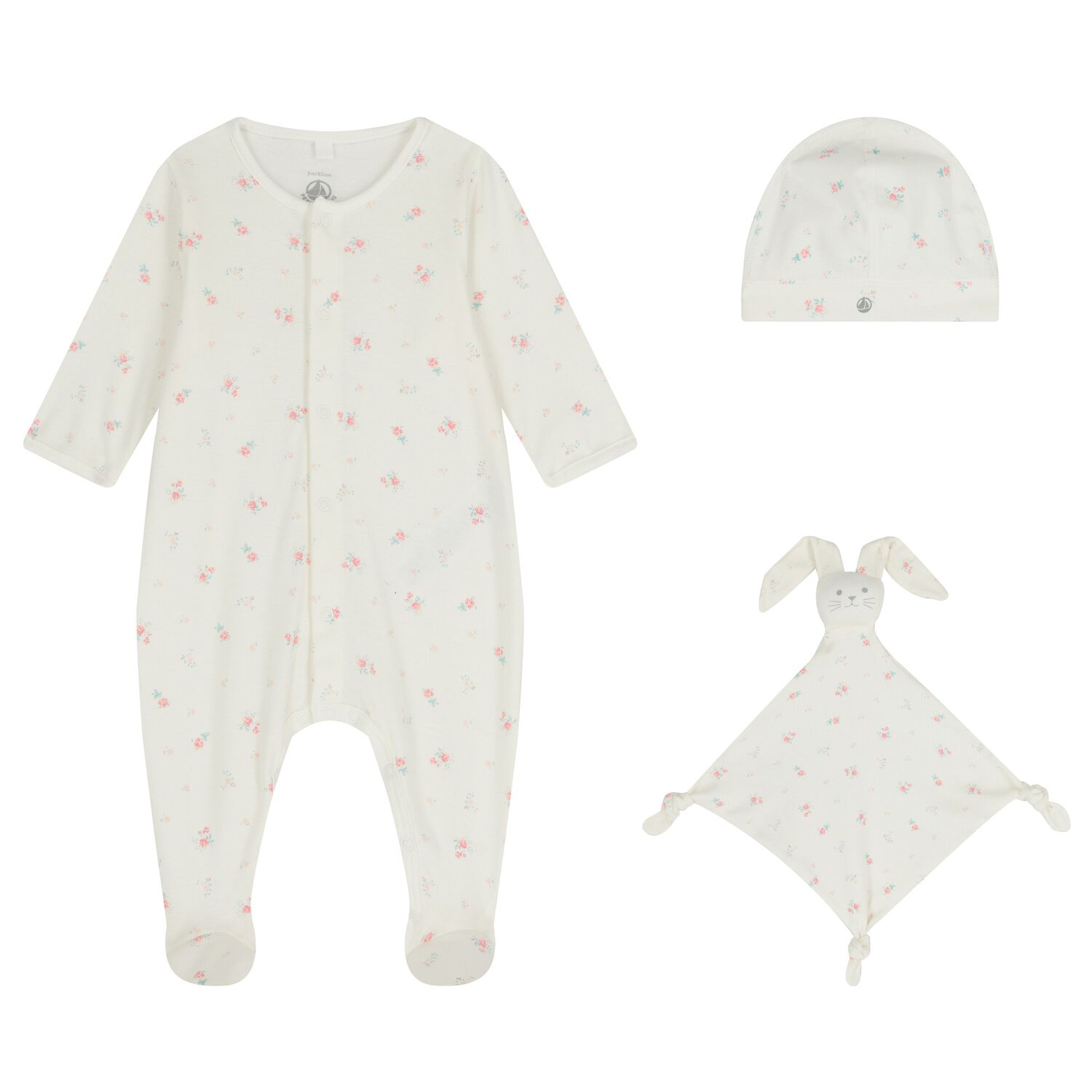 Baby Girls Ivory Floral Babygrow Gift Set, 1, hi-res
