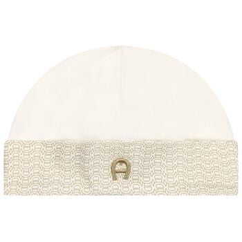 Ivory & Gold Logo Baby Hat