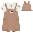 Baby Boys Teddy Bear Romper & Hat Set, 1, hi-res