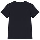 Boys Navy Blue Teddy Bear Logo T-Shirt, 4, hi-res