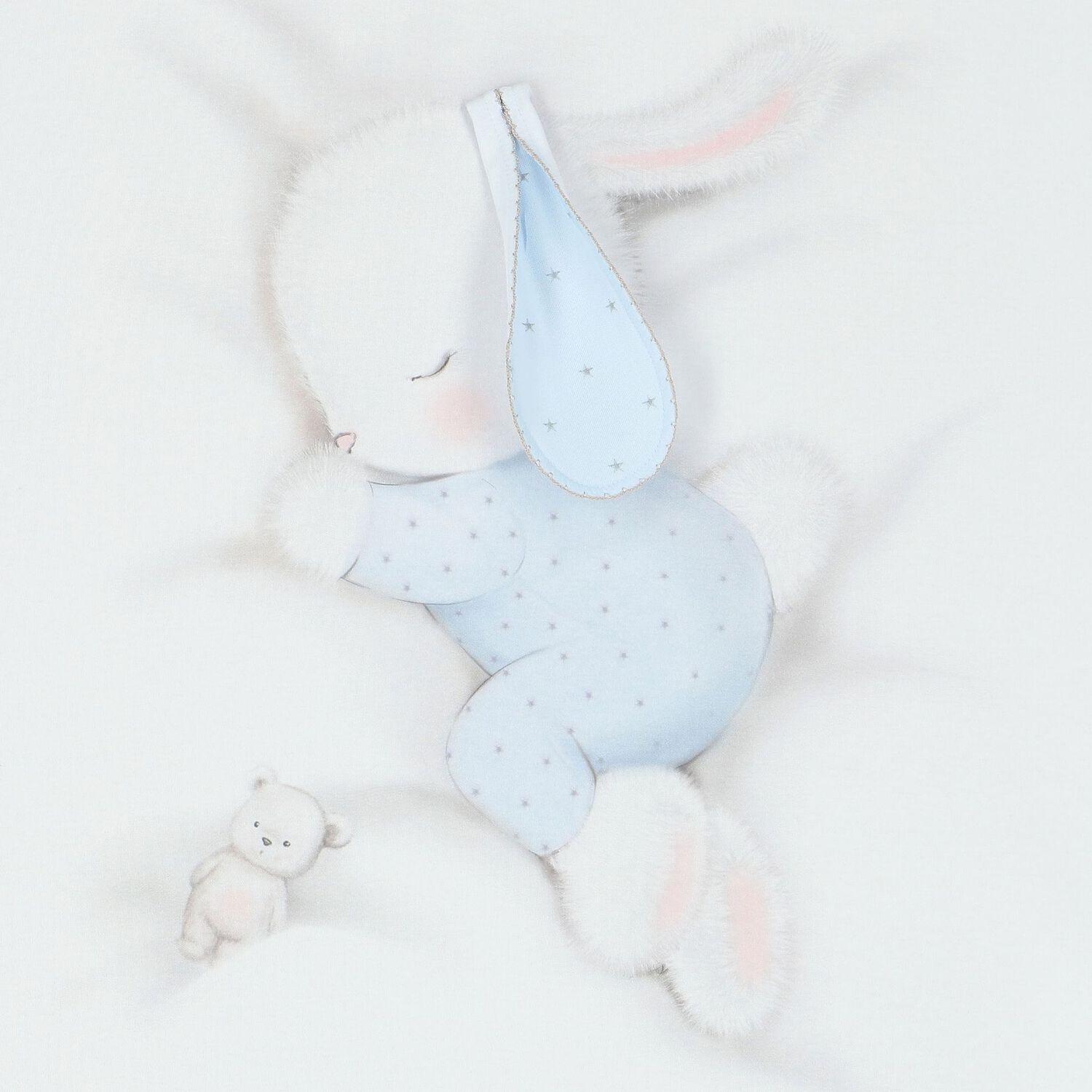 طقم بطانية أولاد بطبعة الأرنب باللون الأبيض والأزرق, 2, hi-res image number null