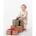 طقم أفرول بنات  بالشعار باللون العاجي, 1, hi-res