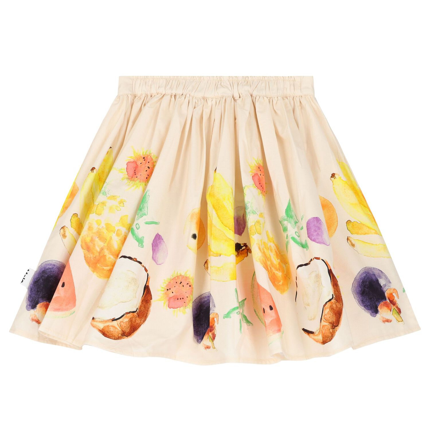 تنورة بطبعة فاكهة باللون البيج للبنات, 1, hi-res image number null