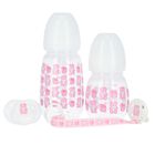 Baby Girls Pink & White Teddy Bear Baby Bottles Gift Set, 1, hi-res