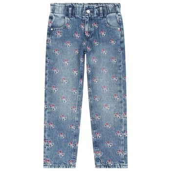 Girls Blue Logo Denim Jeans