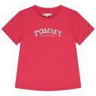 تيشيرت بنات بالشعار باللون الوردى , 2, hi-res