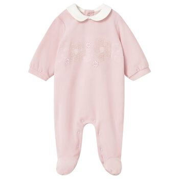 Baby Girls Pink Flower Babygrow