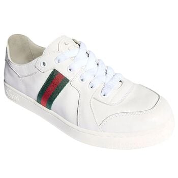 White Web Striped Logo Trainers