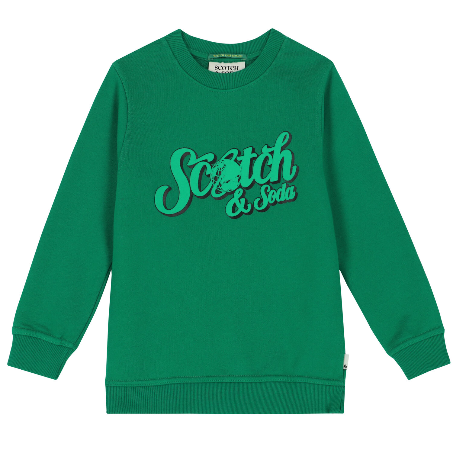 Boys Green Logo Sweatshirt, 1, hi-res