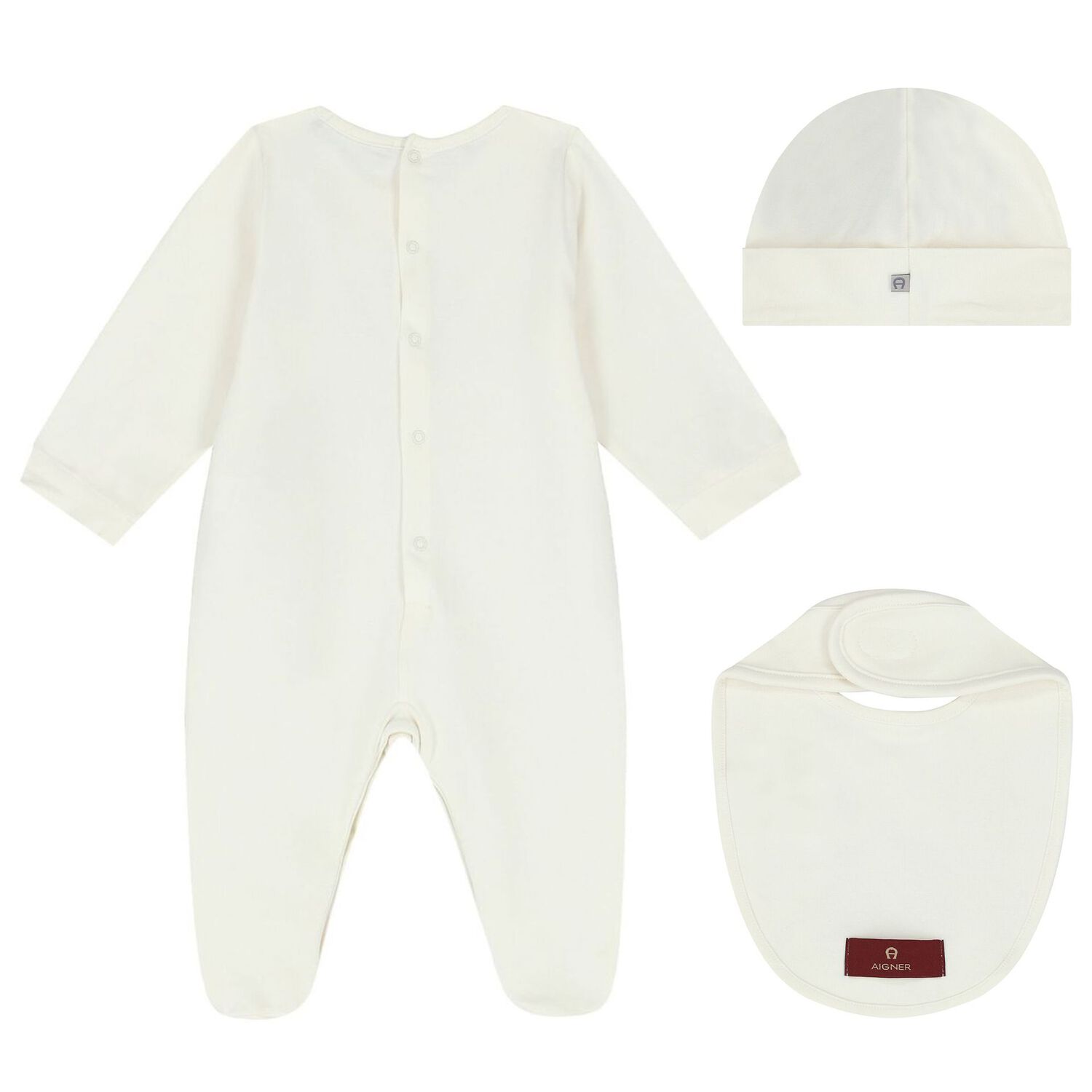 Ivory & Gold Logo Babygrow Gift Set, 1, hi-res image number null