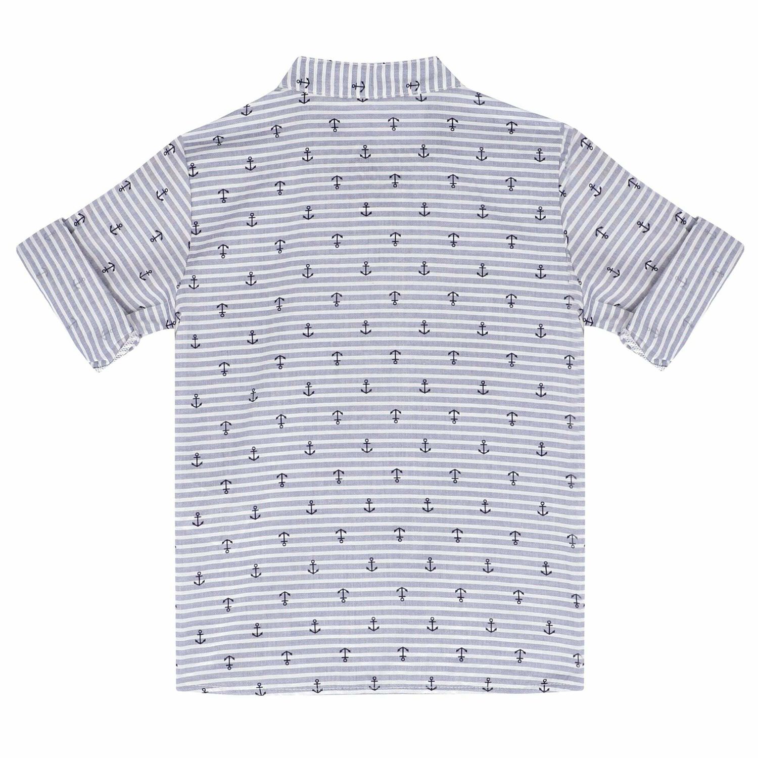 Boys White & Navy Printed Top, 1, hi-res image number null