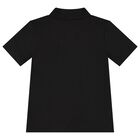 Boys Black Logo Polo Shirt, 1, hi-res