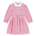 Baby Girls White & Pink Striped Dress Set, 1, hi-res
