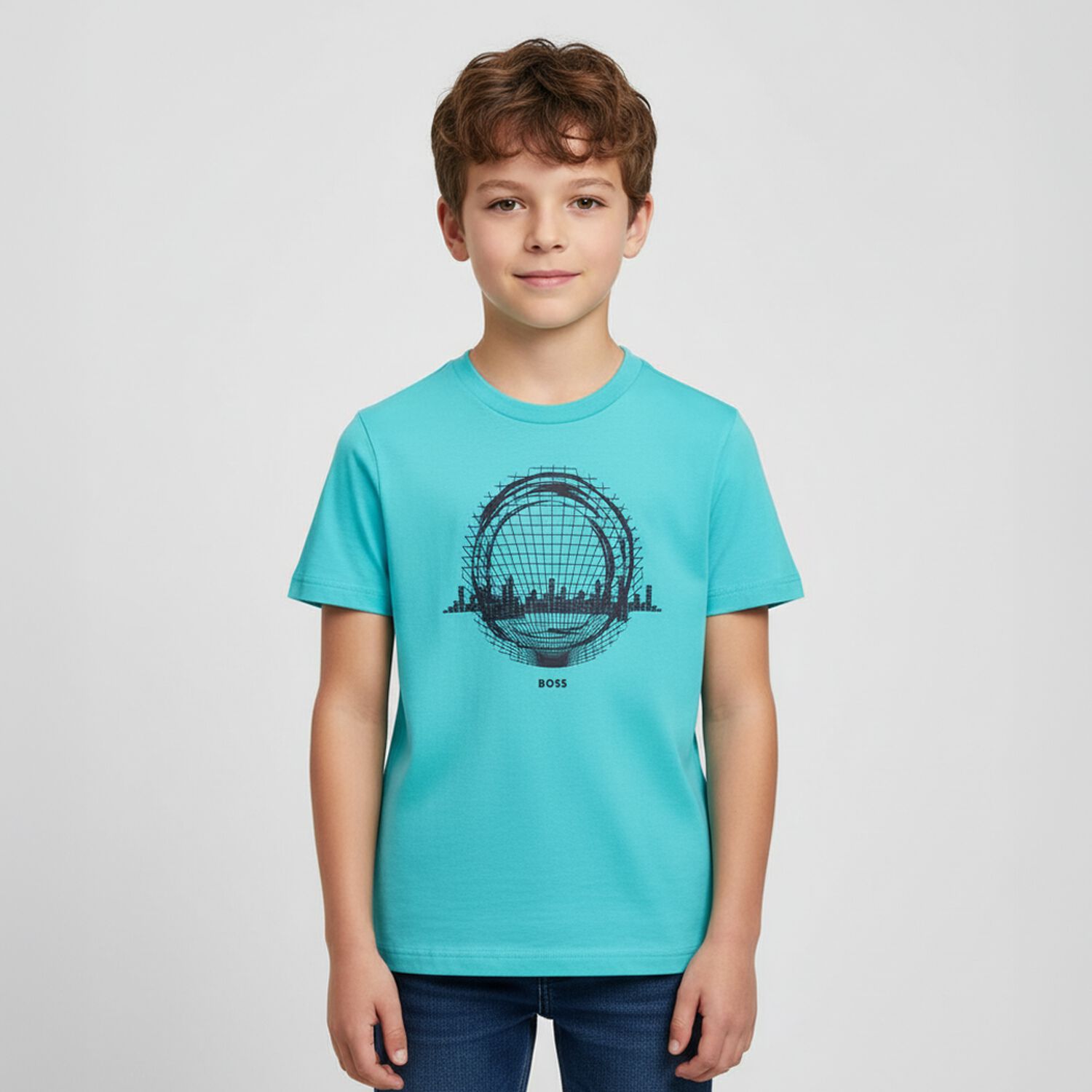 Boys Turquoise Logo T-Shirt, 1, hi-res image number null