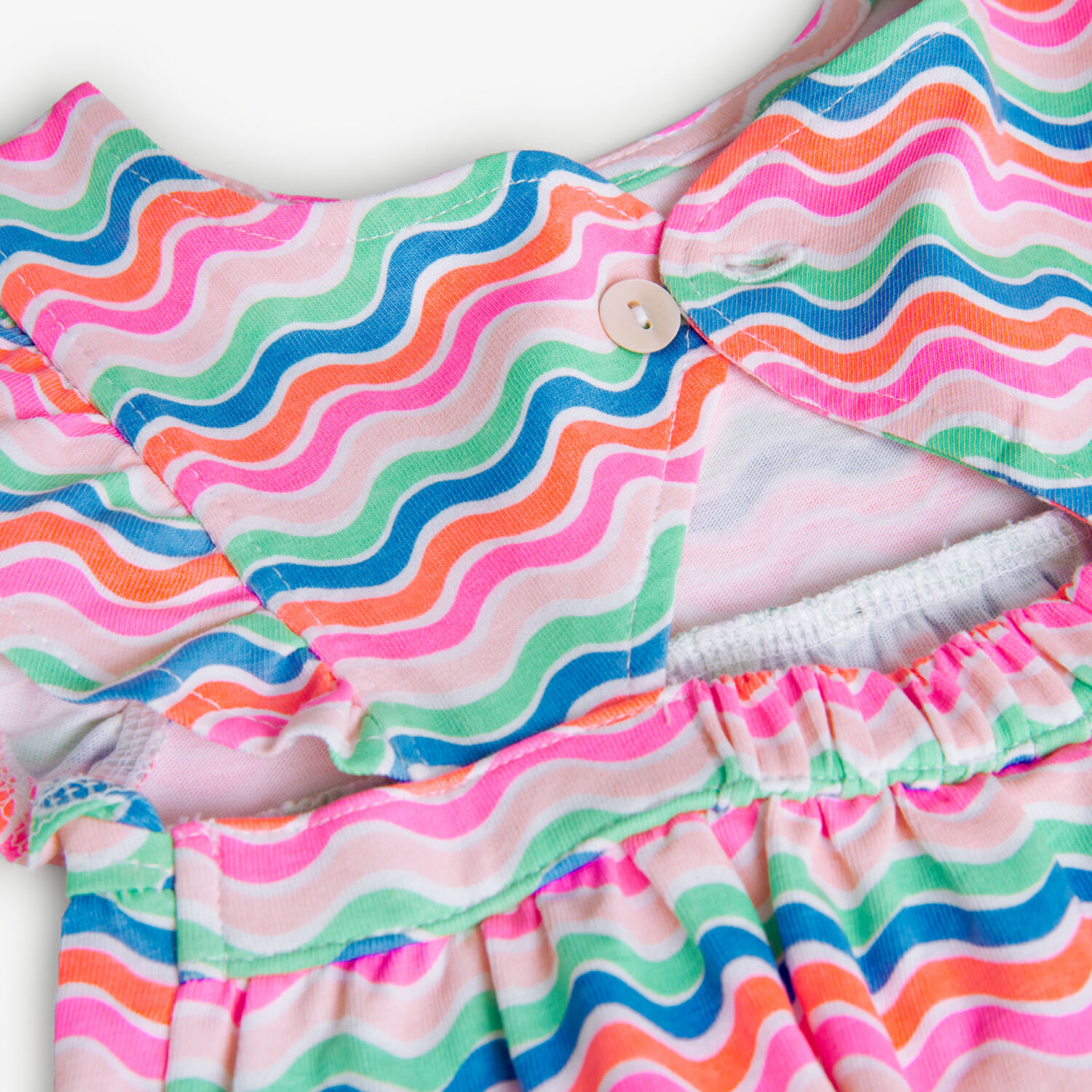Girls Pink & Blue Striped Dress, 1, hi-res