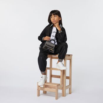 بنطلون رياضى بنات بالشعار باللون الاسود  