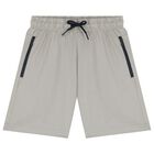 Boys White & Green Shorts Set , 1, hi-res