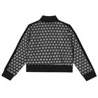 توب بالشعار باللون الأسود والفضي للبنات, 1, hi-res