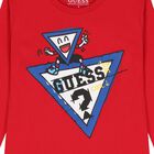 Boys Red Logo Long Sleeve Top, 1, hi-res
