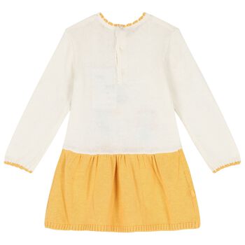 Younger Girls Ivory & Yellow Floral Dress