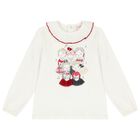 Girls Ivory Long Sleeve Top, 1, hi-res