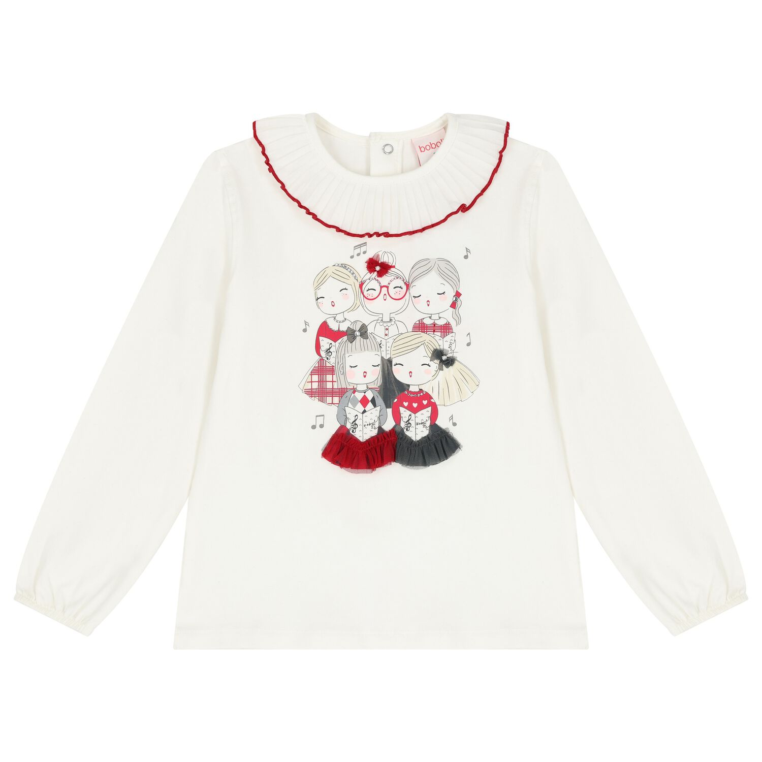 Girls Ivory Long Sleeve Top, 1, hi-res image number null