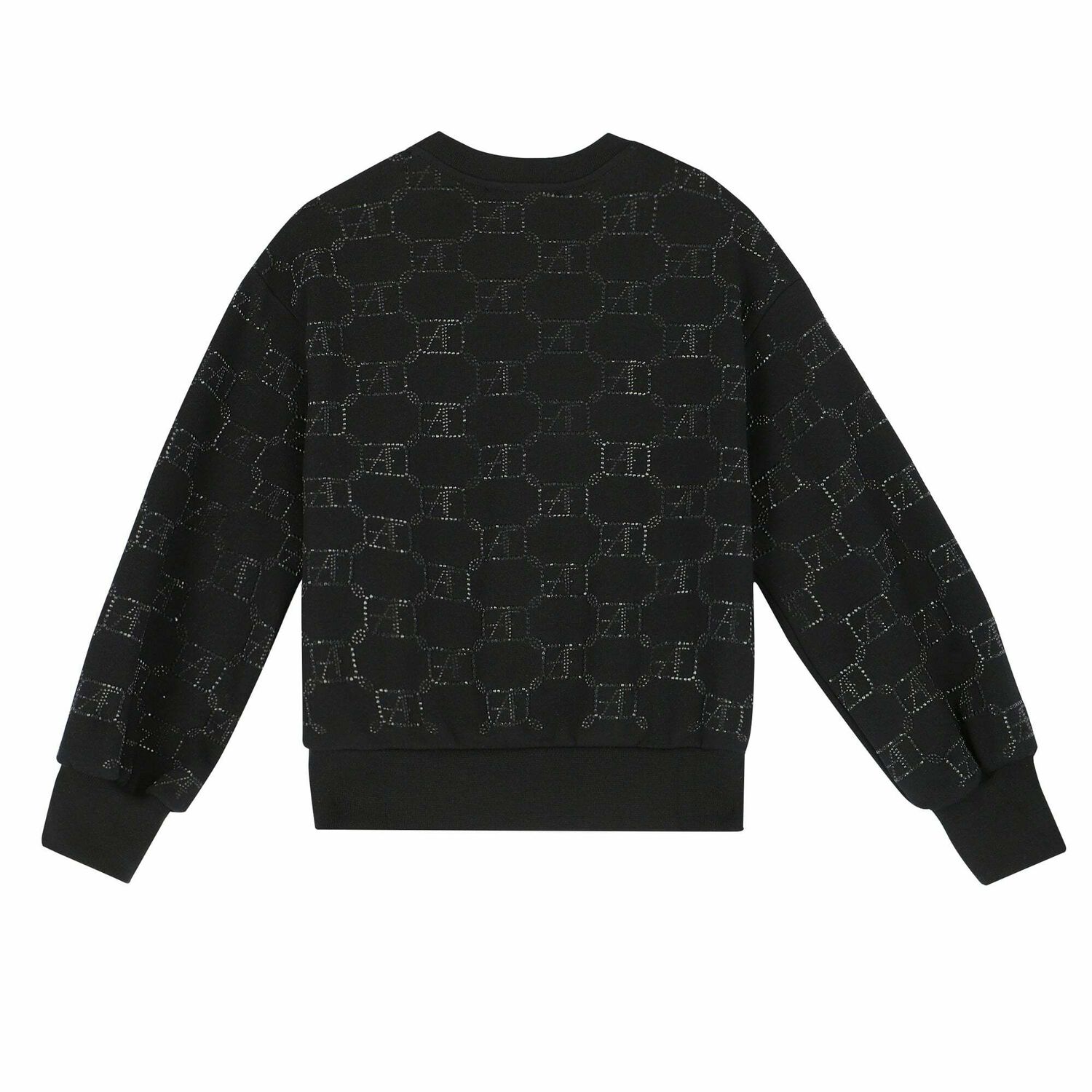 سويت شيرت بالشعار باللون الاسود للبنات, 1, hi-res image number null